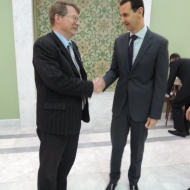 Jaromír Kohlíček s Bašárem Assadem, prezidentem Sýrie